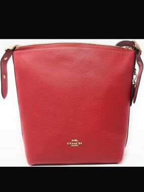 Coach Val Duffle Purse – Apple Red Genuine Leather – NWT